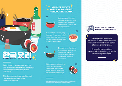 Korean Culinary Brochure Part 2 2d bright colors brochure culinary brochure design graphic design illustration korean food