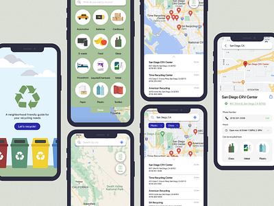 UX II Final Project Screens design figma mobile recycle recycling ui uiux ux
