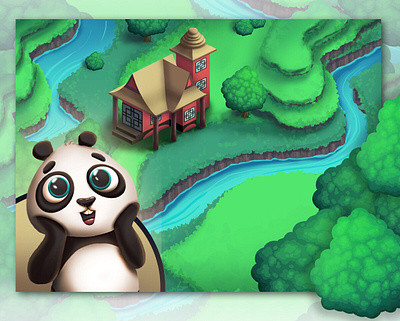 Follow the panda. Mobile casual game. Part 3 2d casual art casual game concept art cover art game art game design illustration mobile game ui ux