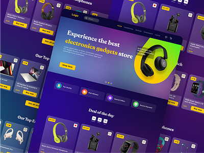 Online Gadget Store eCommerce Landing Page UI dribbble ecommerce landing page gadget store landing page nsakibux online gadget store ui design