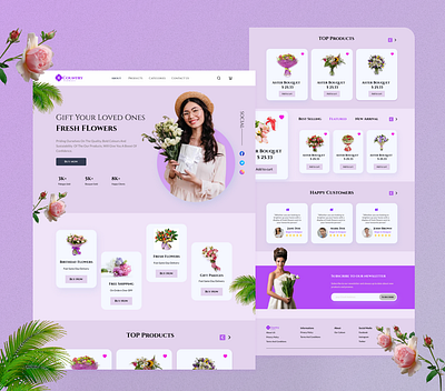 Country Florals - A Flower Shop Landing Page flower shop gift shop landing page product design ui ux