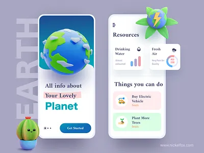 Earth Hour Day 3d art branding cards clean color design earth earth hour day exploration graphic design illustration logo minimal mobile app planet popular trending typography ui