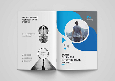 Corporate Bi-fold Brochure Template 3d animation branding graphic design logo modern motion graphics multipurpose bifold brochure multipurpose brochure ui