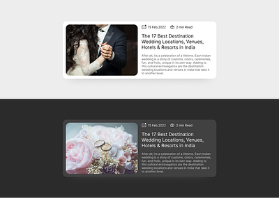Blog post wide card design block design blog post branding card design design ui ux vector wedding