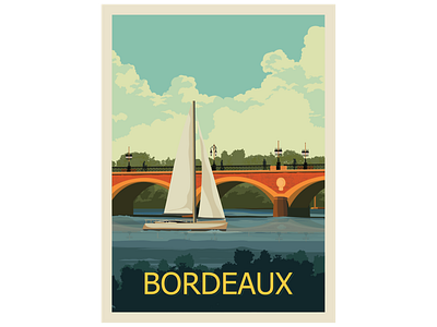 Pont de Pierre, Bordeaux art design digital art graphic design illustration illustration art illustrator ui vector