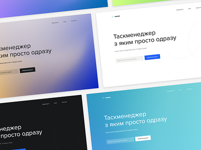 Landing UI design typography ui ux