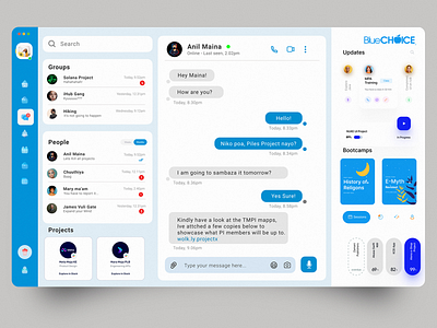 Chat dashboard - Employee system diary fintech freebie inspiration landing page marketing material design