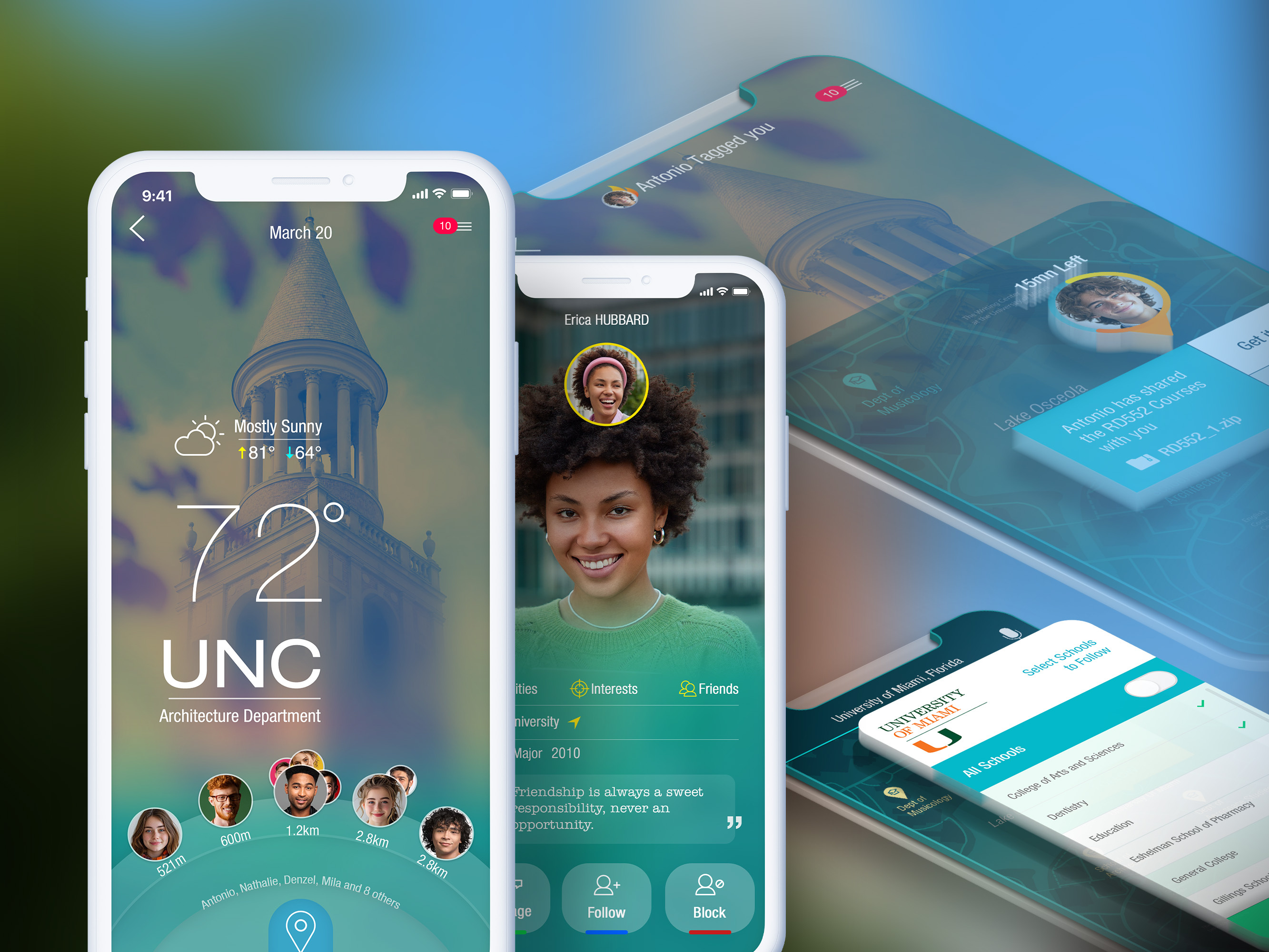 Student Social App alumni app campus college design graphic design iphone school social student ui university ux