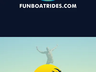 FunBoatRide logo concept. beach logo boat boat logo branding colorful creative design gradiant graphic design illu illustration joyful logo logo design sea sea logo sun vector vibrant