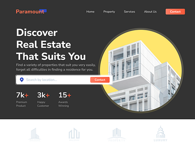 Real Estate Landing Page [Dark] design glass glassmorphism landing landing page real estate ui ux