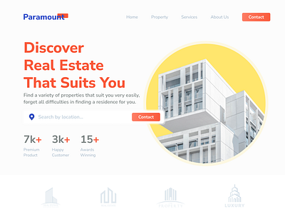 Real Estate Landing Page design glass glassmorphism landing landing page real estate ui ux