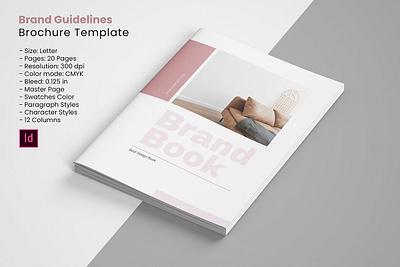 Brand Guidelines book brand brand guide brand guidelines brand manual brand style branding brochure business clean corporate corporate identity guidelines identity indesign template layout minimal stationery style guide typography