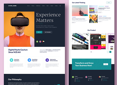 Web & mobile consultancy hompage adobe xd agency consultancy dark design landing page orange tinthumb vr web web design website