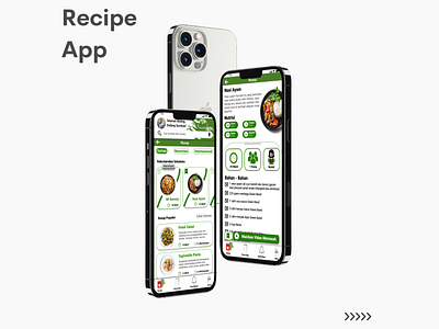 Mockups for Recipes app