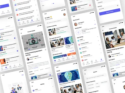 E-Learning App app design e learning education learning online mobile app ui