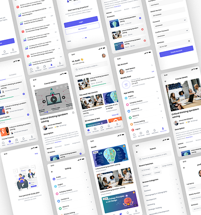 E-Learning App app design e learning education learning online mobile app ui