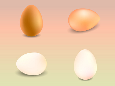 Natural eggs, white and beige design eggs illustration