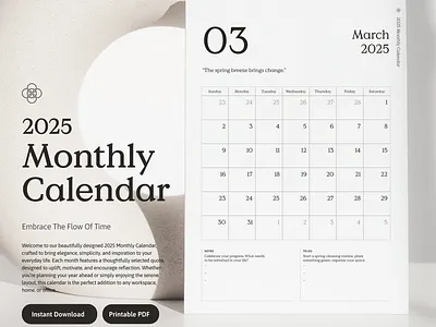 Satori - 2025 Monthly Calendar functional design