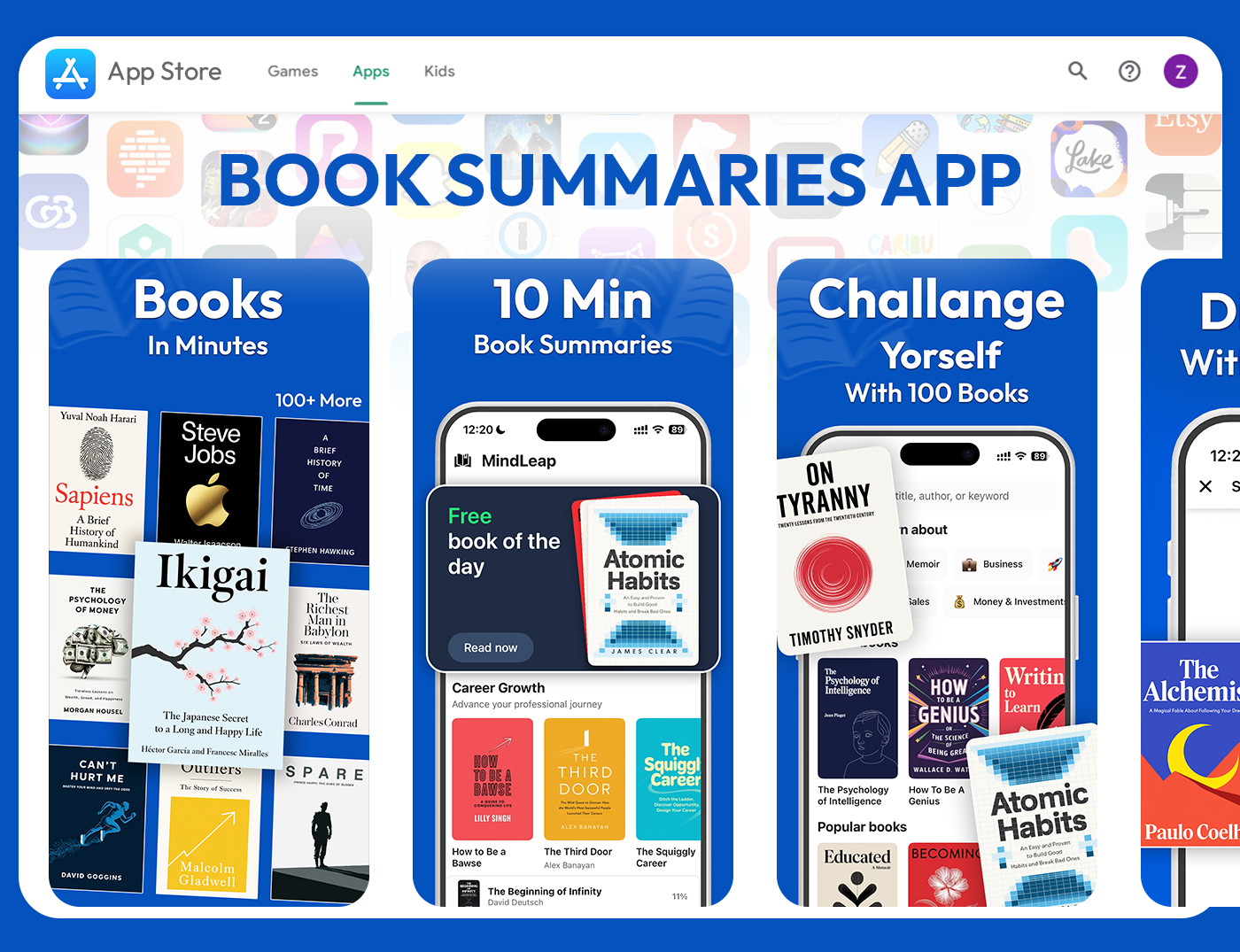 Book Summaries App app screenshots app store app store screenshots book summaries app graphic design