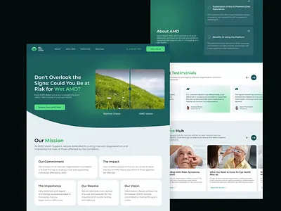 AMD - Animated Vision Care Landing Page animation concept design eyehealth landing landingpage medical ui uiux ux visioncare webdesign website