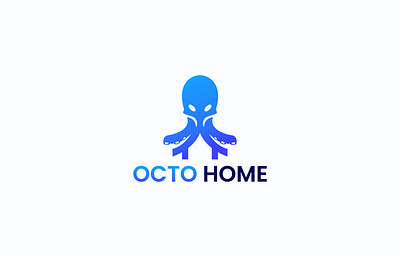 Octo Home Logo Design branding creative logo custom logo home letter logo logo octo octopus sea