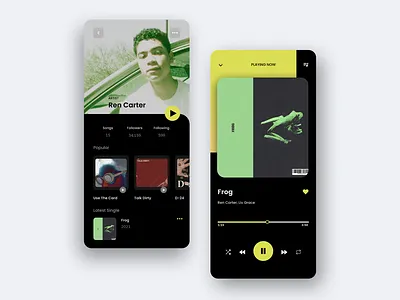 Music Player App app dark mode design music player ux