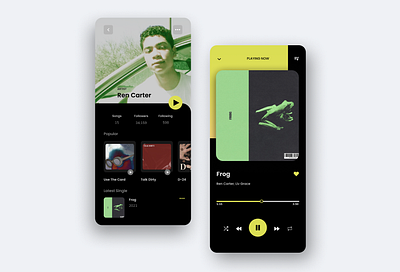 Music Player App app dark mode design music player ux