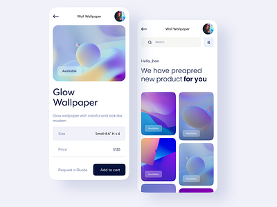 Walpapper Store App UI 3d 3d ui design gallery homepage mobile design nft photos stock trend ui uiux ux wallpaper app wallpaper ui