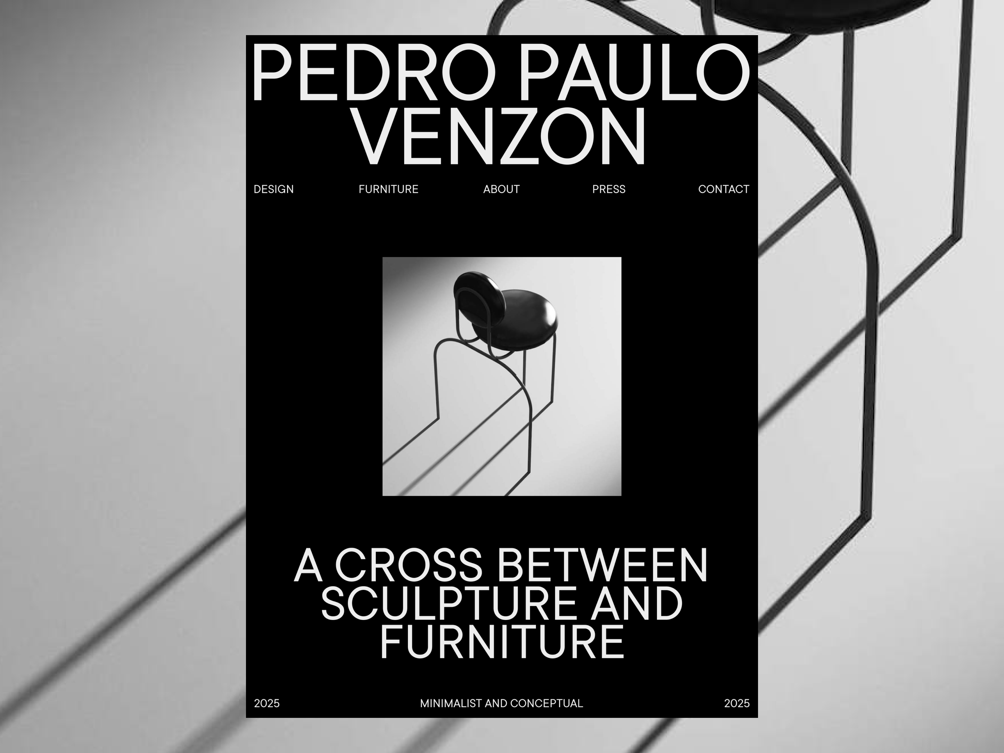 A Refined Digital Showcase for a Furniture Designer clean furniture grid homepage layout minimal portfolio responsive tablet typography ui ui design ux ux design web web design website