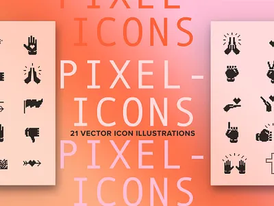 Pixel Icons bible hands icons vector