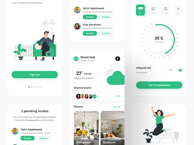 Smart Hub | Mobile App app auto design graphic design hub illustration smart hub typography ui ux vector