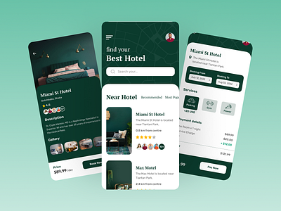 Hotel App | Mobile App app branding cotage design graphic design hotel hotel book house illustration rent room ui ux vector