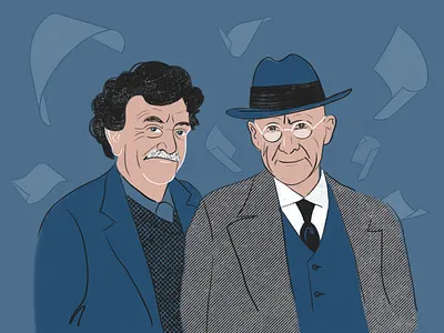 Kurt Vonnegut and Eugene Debs digital drawing eugene debs kurt vonnegut portrait writer