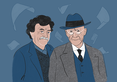 Kurt Vonnegut and Eugene Debs digital drawing eugene debs kurt vonnegut portrait writer