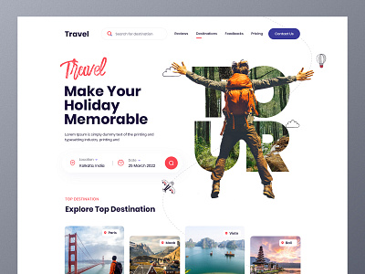 Travel landing page design landing page travel travel agency travel landing page ui design web design