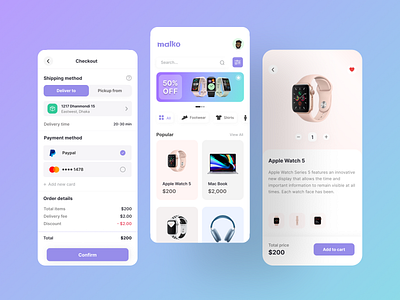 Malko Buy Hub | Mobile App app branding buy design ecommerce graphic design illustration market product sell typography ui ux vector