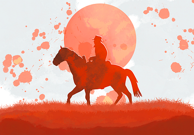"We can’t change what’s done, we can only move on" - Arthur M arthur morgan fan art game illustration procreate rdr2 red dead redemption rock star games sunset wild west