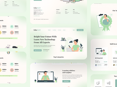 EduSkill | Educational Website branding design edu education graphic design illustration logo site skill student teacher typography ui ux vector web website