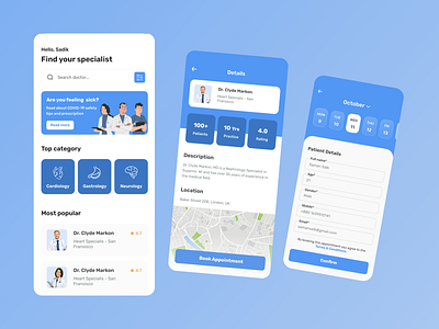 DocCall | Mobile App app call care design doctor hospital medicine patient ui ux