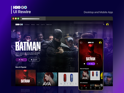 HBO Go | UI Rewire hbo hbogo ui ui refresh