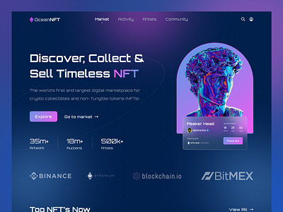 NFT: Landing Page crypto landing landing page nft product page web web design web page web site website