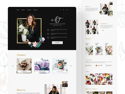 Flower Banquet Landing Page banquet branding clean creative design design ecommerce figma floral flower illustration logo minimal modern portfolio professional shop ui uidesign uiux website design