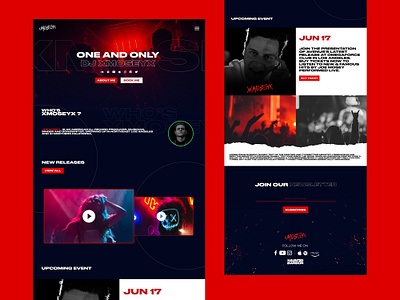 DJ Website UI DESIGN - Full Project artist branding design dj illustration interface interface design interfaces logo ui uiux ux web