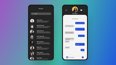 Messaging App - Daily UI 013 dailyui dark background design figma ui webdesign