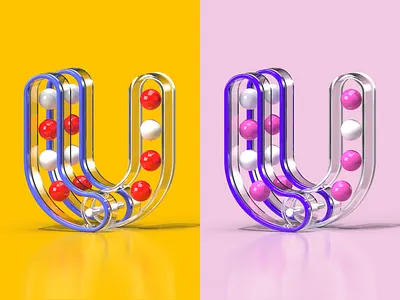 36 Days of Type U 36 days of type 36days 3d adobe design dimension illustrator letter minimal render typography u