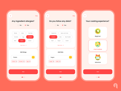 Food Recipe App app design app ui design food recipe app mobile app mobile app design recipe app recipe mobile app ui uiux user interface