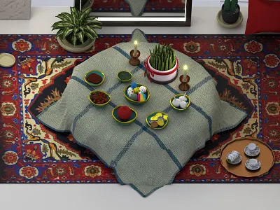 Nowruz Mobarak! 3d 3dart 3dblender art blender haftsin home illustration newyear nowruz old persian