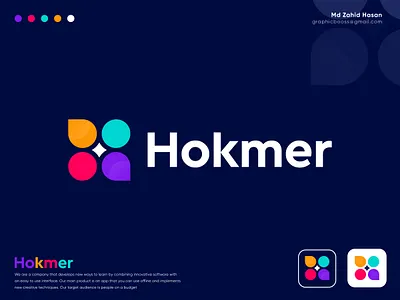 Hokmer Logo Design blockchain logo brand brand identity branding creative logo ecommerce flat logo icon identity logo logo design logo mark logodesign logotype metaverse minimalist logo modern logo technology typography vector