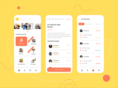 Service Provider App app design app ui design mobile app mobile app design service provider service provider app service provider mobile app services app ui uiux user interface