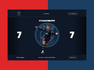 PSG Online Shop Concept - Kyllian Mbappe app branding design graphic design illustration logo typography ui ux